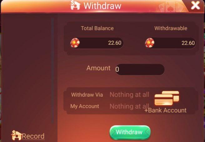 Withdraw Cash in Teen Patti Sky App