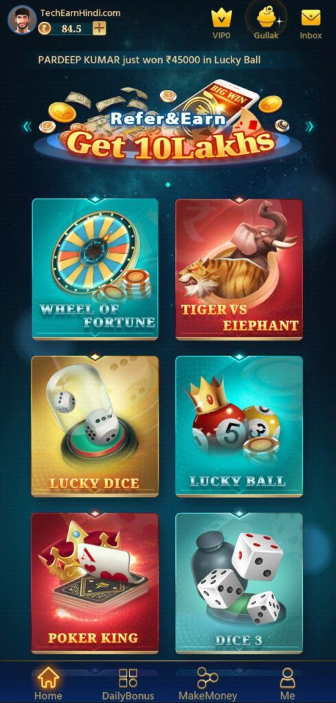 Available Game in Lucky Club Apk