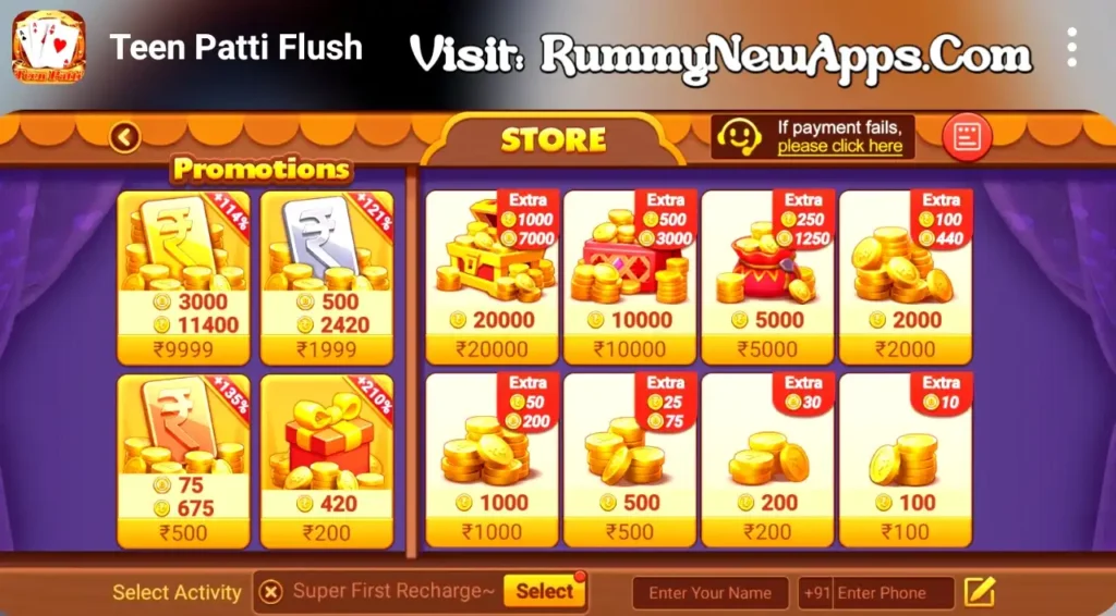 Teen Patti Flush App Add Cash Process