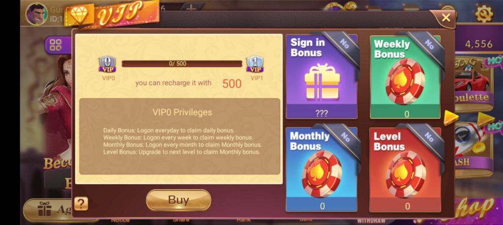VIP Bonus Features In Rummy Go App